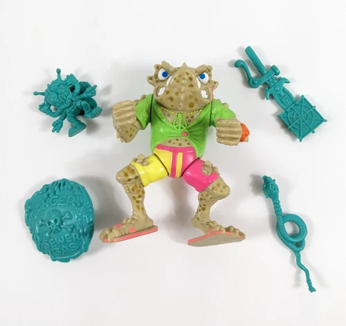 TMNT Action Figures Vintage NAPOLEON BONAFROG Used COMPLETE Good Condition 1990