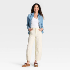 NWT Women's Universal Thread Size 14R High-Rise Corduroy Barrel Jeans