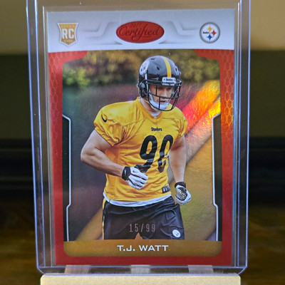 Panini 2017 Certified Rookies T.J. Watt RC Mirror Red 15/99 #169 Steelers