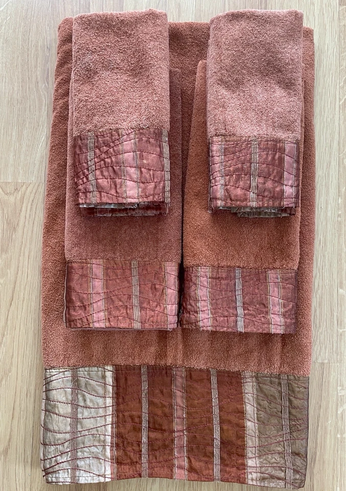 Avanti 7 Piece Towel Set 1 Bath 2 Hand Towels 4 Face Cloths Fall Terra Cotta - Image 2 of 4