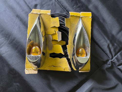 Vintage NOS 1960s chrome cab light kit, set of 2
