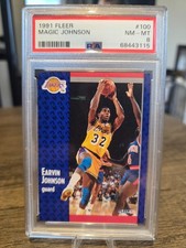 1991-92 Magic Johnson Fleer #100 PSA 8 NM-MT