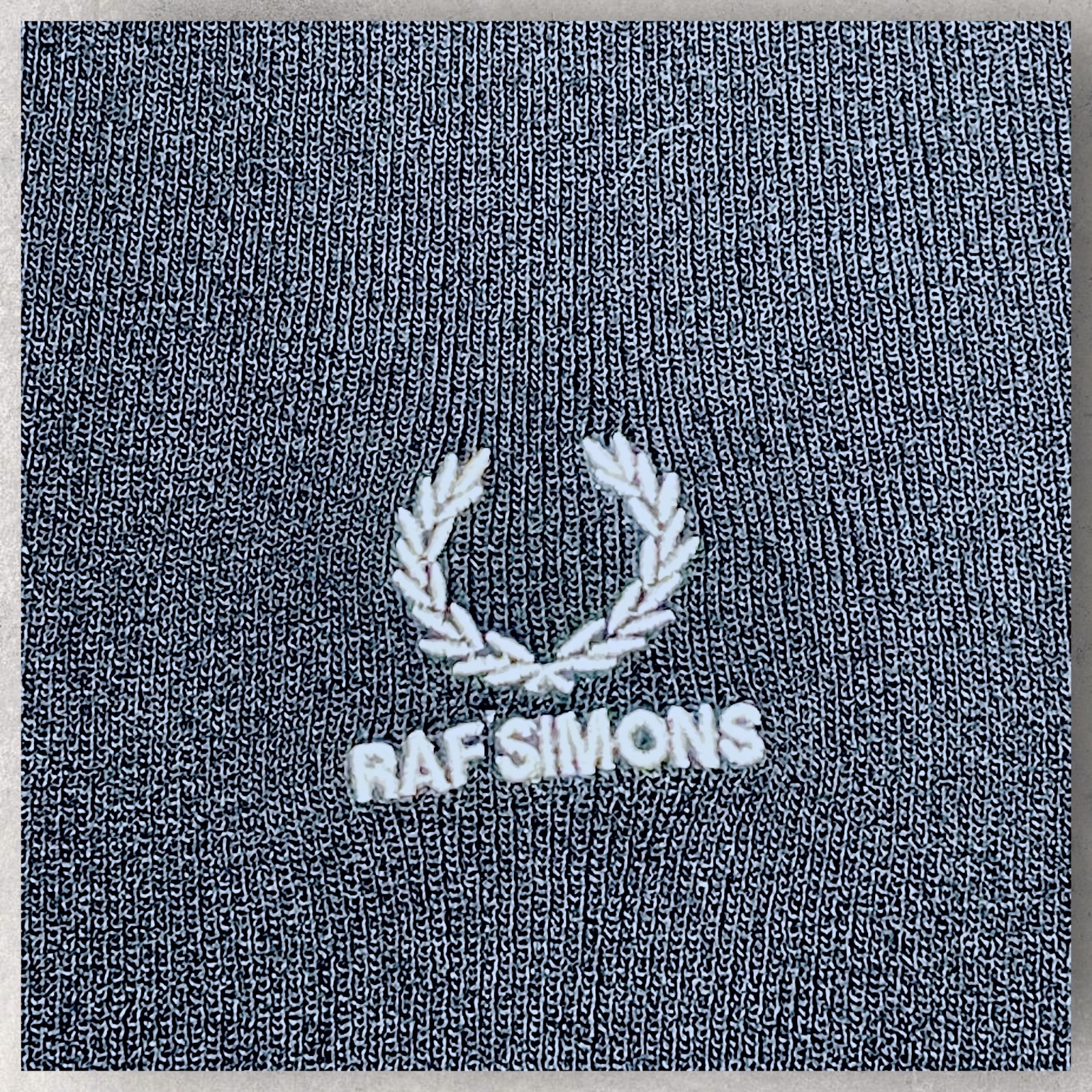 Fred Perry x Raf Simons Black Jacquard Knit Top Men's Size Medium RRP £240 NEW image 2