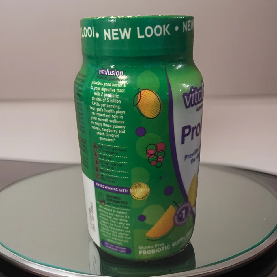 Vitafusion Suplementos Gomosos Probióticos, Frambuesa, Melocotón y Mango, 70 Gomitas Foto 3 de 4