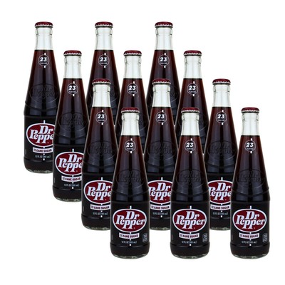 Dr. Pepper Real Sugar Soda, 12 Fluid Ounce Bottles, Pack Of 12