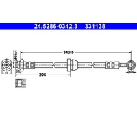 Bremsschlauch Ate 24.5286-0342.3 FüR Chevrolet Daewoo Aveo Kalos