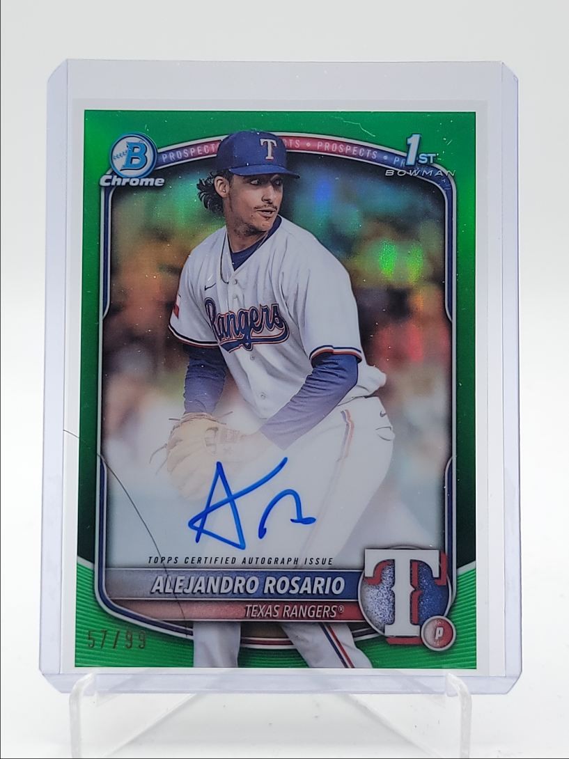 ALEJANDRO ROSARIO 2025 BOWMAN CHROME 1ST GREEN REFRACTOR AUTO /99 Q5369