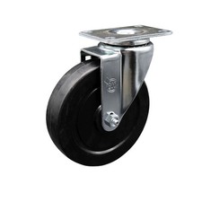 5 Inch Soft Rubber Wheel Swivel Top Plate Caster Service Caster Brand