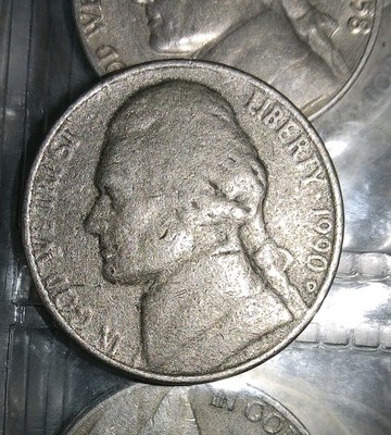 Rare 1990D Error 5c Jefferson Nickel Manufacturing Error