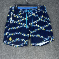STIO CFS Board Shorts Mens 32 Blue Floral 2330 Drawstring 7" Inseam