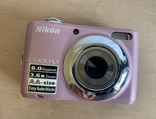 Nikon Coolpix L21 8 MP 3.6X Pink Digital Camera Spare or Repair! 