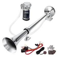 12V Air Horn Kit 150db Chrome Zinc Horn for Trucks  Vehicles with Switch