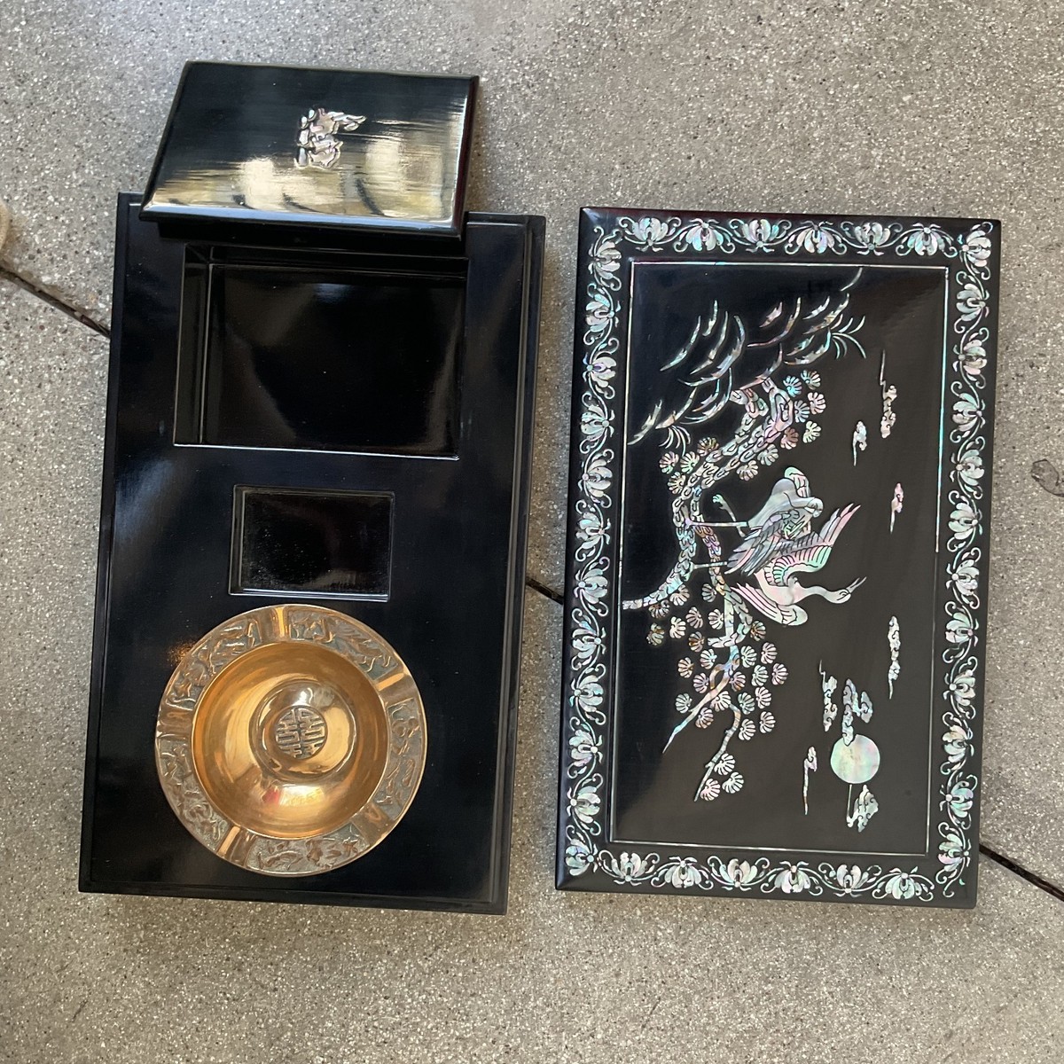 Vintage Korean Mother of Pearl Inlay Cigarette Box | eBay