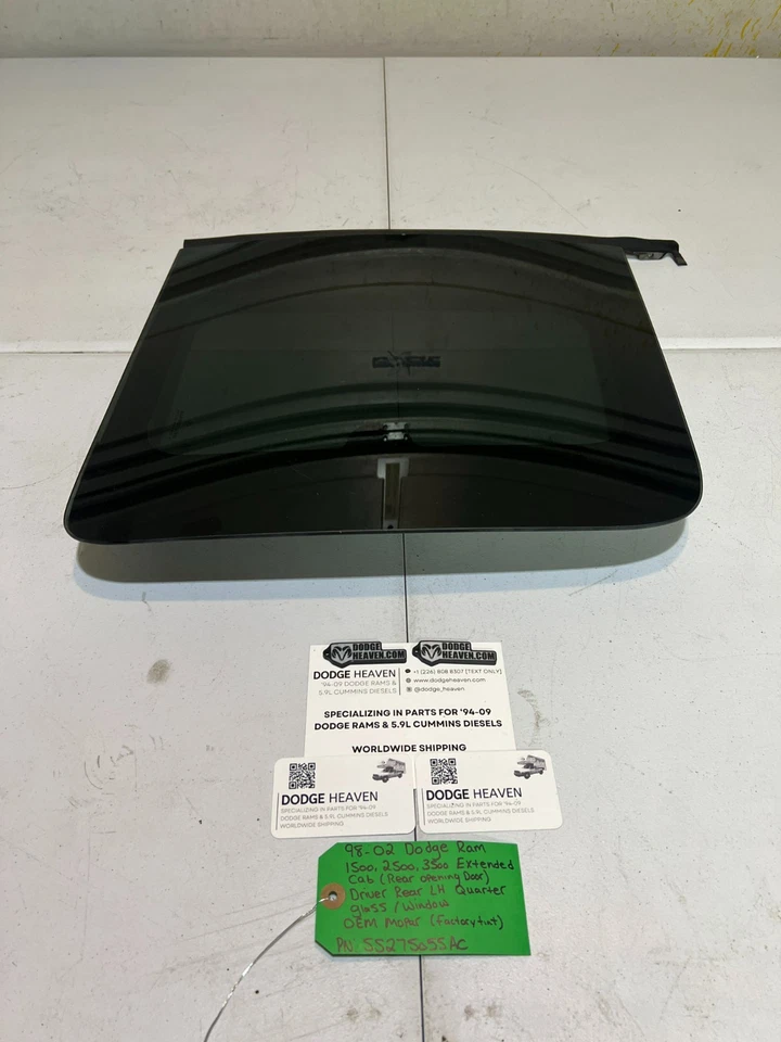 Dodge Ram 1500-3500 EXT 1998-2002 cabina conductor cuarto derecho ventana vidrio tintado OEM Foto 3 de 4