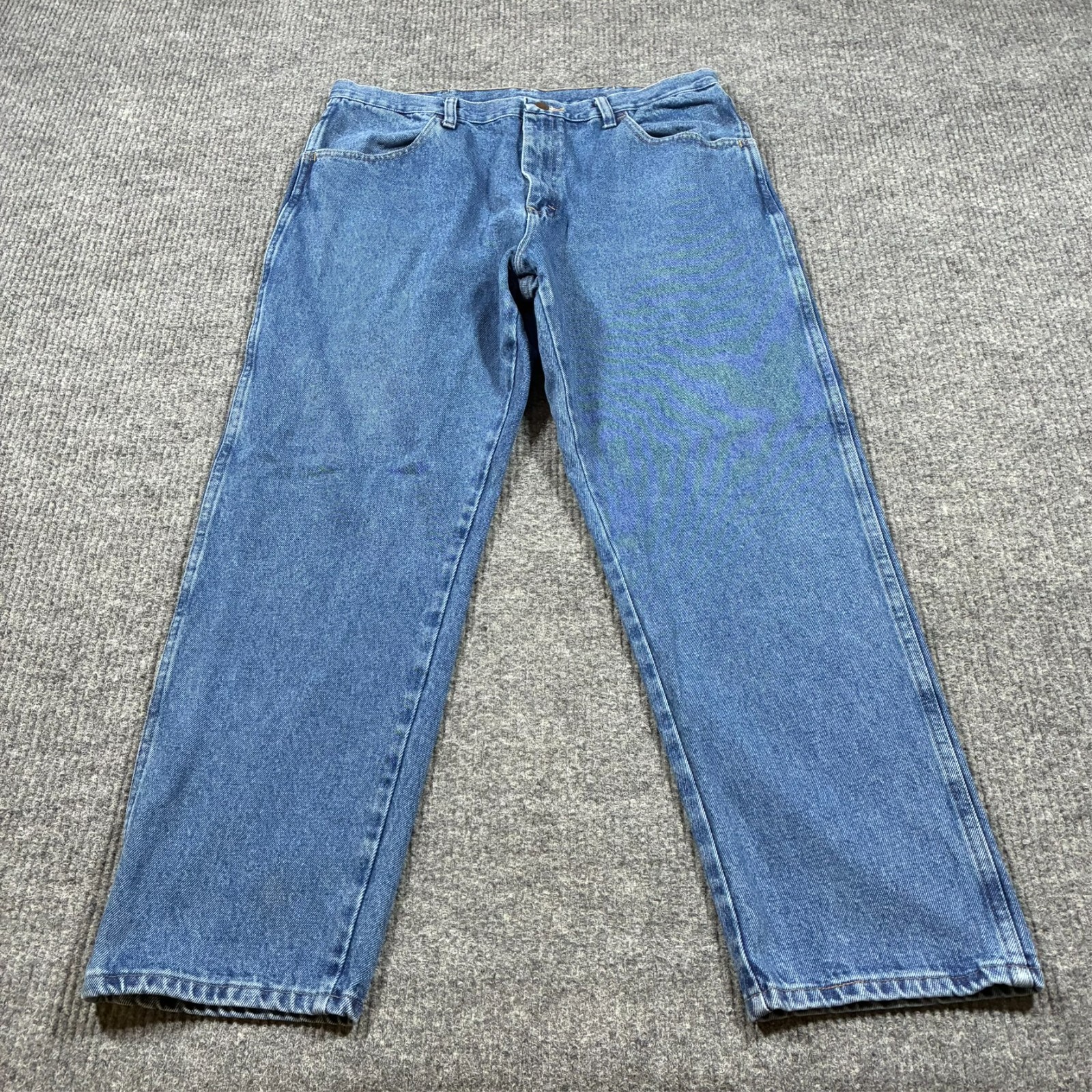 S Straight Leg Jeans W35" Blue Denim 70s High Rise