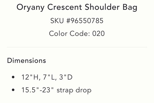 Oryany Crescent Shoulder Bag Chocolate Brown NWT - Picture 6 of 8