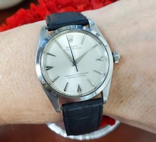 Rolex Oyster Perpetual 1002 34mm Silver Dial Automatic 1957 Vintage Watch