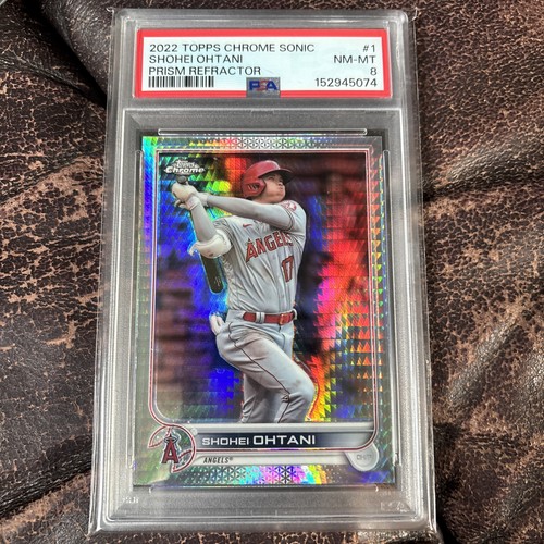 2022 TOPPS CHROME BASEBALL SONIC #1 SHOHEI OHTANI Prism REFRACTOR PSA 8