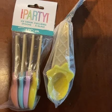 Unique Party Ice Cream Spoons 2 Packs Of 4 Count Each