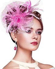 Fascinators for Women, Tea Party Hats for Women Women's Fascinator 0-1 Pink