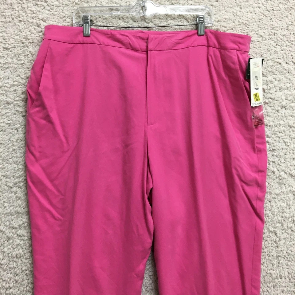 NUEVO LRL Ralph Lauren Pantalones de Vestir 20W Para Mujer Plus Rosa Seda Pantalón Recto $129 Foto 2 de 4