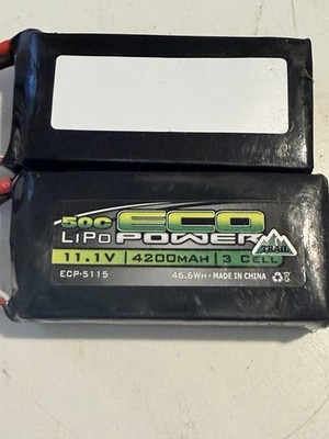 EcoPower ''Trail'' 3S Shorty 50C LiPo Battery (11.1V/4200mAh) Lot Of 2