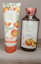 Bath  BodyWorks Pretty As A Peach Body Cream  Body Wash Shower Gel Set 2