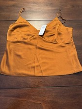 Abercrombie Fitch Copper Orange Satin Cami Tank Small NWT Medium