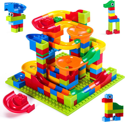 168 Pcs Mini Marble Run Building Blocks Classic Blocks STEM Toy Bricks Set Kids,