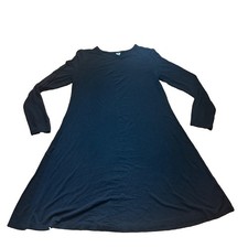 Old Navy Women’s T-Shirt Dress Black Sz S Long Sleeve Round Neck Solid Basic