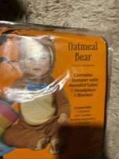 Infant Teddy Bear Halloween Costume With Blue Bow New Size 12 To 18 Months