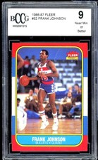 Frank Johnson Rookie Card 1986-87 Fleer #52 BGS BCCG 9 (holder issue). rookie card picture
