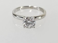 14K White Gold 1.05 CT Round Diamond Solitaire Engagement Ring Sz 5. AM1084155 