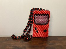 Red / Black Kandi Custom Phone Bag 4" x 6.25" in size