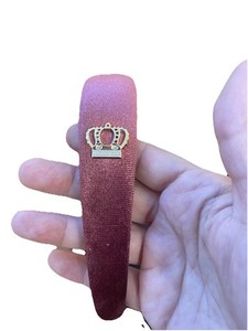Dolce&Gabbana Velvet Rose Mauve Head Band With Gold toned Metal Crown accessory Dolce&Gabbana Velvet Rose Mauve Head Band With Gold toned  main image 4