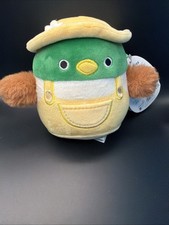 Squishmallows Avery Plush Green Duck In Pastel Yellow Suspenders Spring 5 Inch
