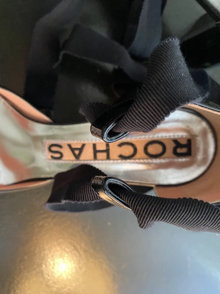 Rochas Black D'Orsay Pump Shoes Size 40 - Image 4 of 4