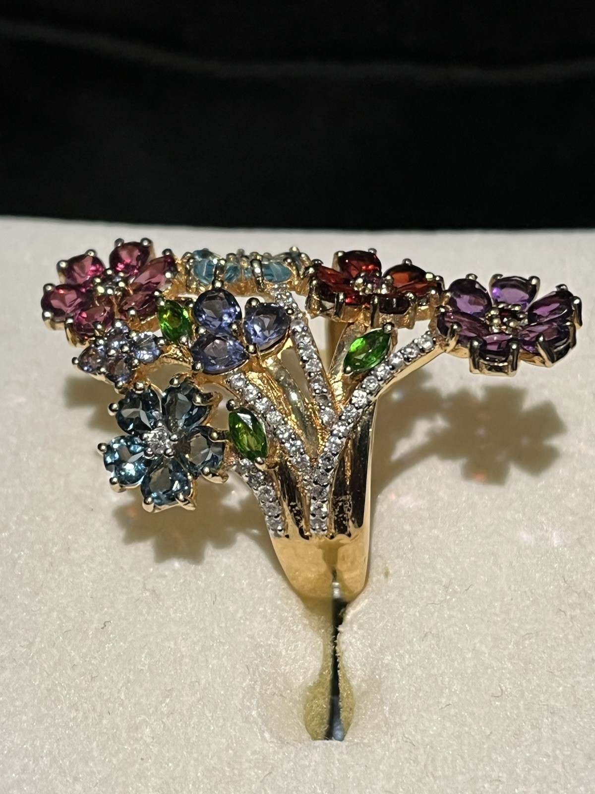 Chuck Clemency Multiple Gemstone Flowers Wrap Sty… - image 4