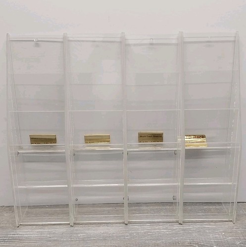 Acrylic Brochure Pamphlet Display Rack 12 Slot Retro Vintage 