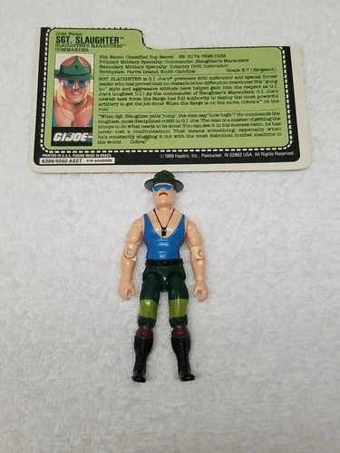 Vintage GI Joe Lot 1989 ARAH~ Sgt Slaughter Slaughters Marauders W/ File Card