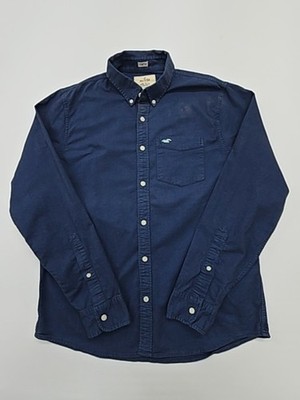Hollister Herren Navy Stretch Button-Up Hemd XL Epic Flex Größe XL ohne Etikett