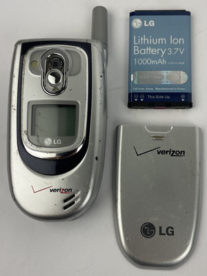 LG Electronics Inc. Sliver Flip Phone Model VX6100 Verizon Circa 2004