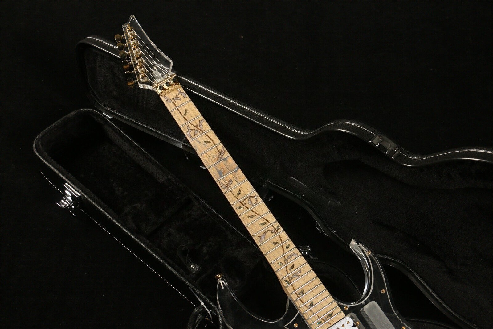 Custom  Electric Guitar H-S-H Pickups Clear Acrylic Fast Ship Floyd Rose Bridge