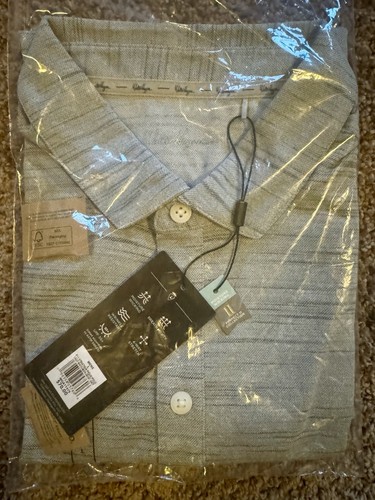 NWT Walter Hagen 11 Men’s Clubhouse Striation Polo Shirt Crisp White/Gray L - Picture 2 of 4