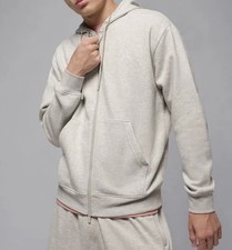 NIKE Air Jordan Size XL Brooklyn Fleece Full-Zip Hoodie GREY FV7289 050 
