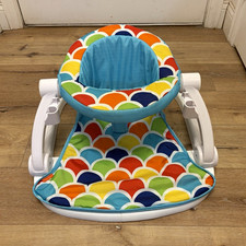 Fisher Price Sit Me Up Floor Seat In The Colorful Happy Hills Scalloped Print