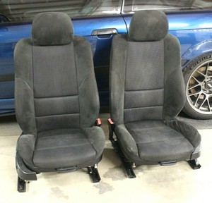 Bmw Oem E46 Sedan Front Alcantara Black Suede Laser Cloth Power Seats Left Right Ebay