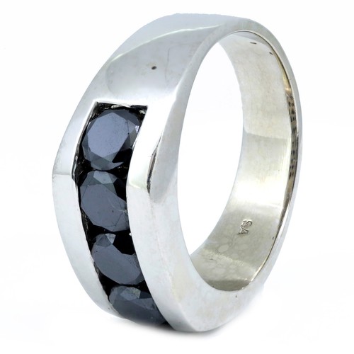 Anillo para hombre de diamantes negros de 5,00 quilates oro amarillo 14 K - Imagen 10 de 10