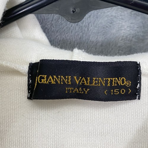 GIANNI VALENTINO Sweatshirt Size 12/150 White Kids Pullover Hooded Logo Fun - Picture 9 of 10