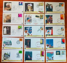 RARE LOT Enveloppe FDC 1er jour SERIE PAPE Jean Paul II visite canada, bulgarie.